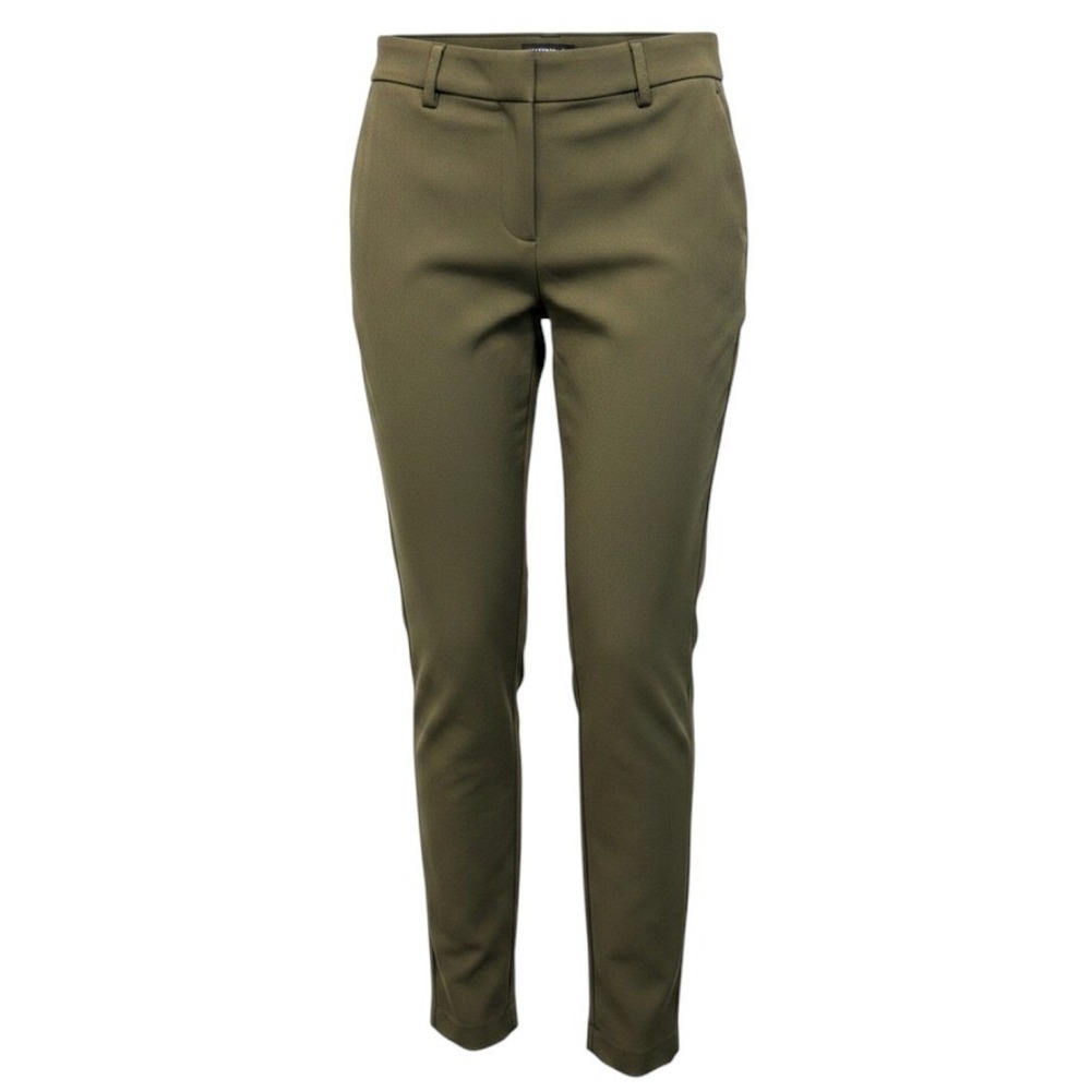 Express Womens 6 Aviator Dress Pants Olive Green Slim Fit Stretch Workwear